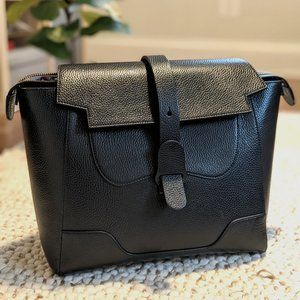 Senreve Maestra Bag - Dolce Leather Charcoal & Gold